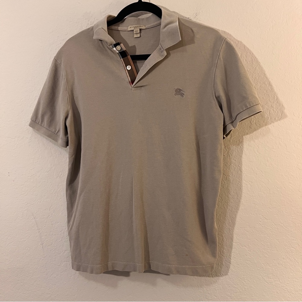 Burberry Brit Beige Polo Shirt Men’s XL 100% Cotton
